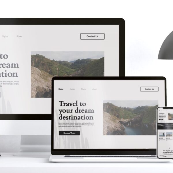 desktop laptop and phone showing website interface developed by itsyourdigital